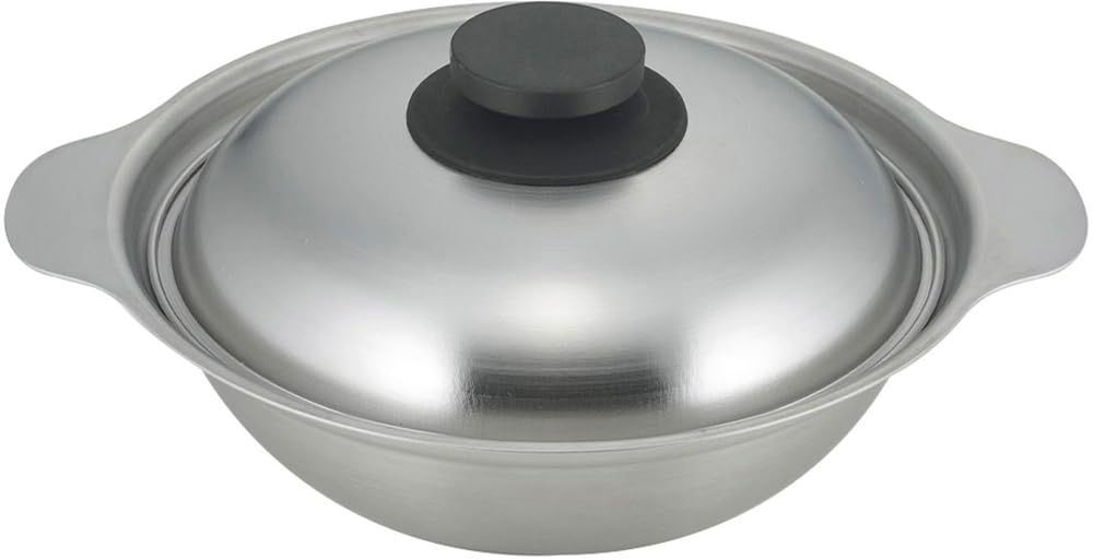 

Shimomura Kikaku Tabletop Pot 20cm [Made in Japan] IH/Gas Stove Compatible, with Measurement Markings, Durable, Ideal for Ramen and Hot Pot, Stainless