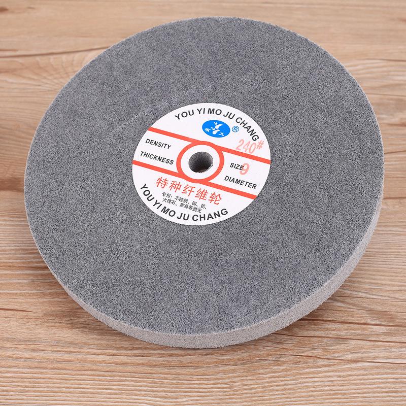 Nylon Fiber Polishing Wheel for Metal & Stainless Steel - Compatible with Electric Motor Grinders, Sizes 150/200/300
