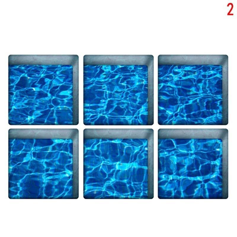 13x13cm 6ks 3D protiskluzová vodotěsná PVC nálepka na vanu Dekor Obtisky Nálepka do koupelny s různými možnostmi výběru w