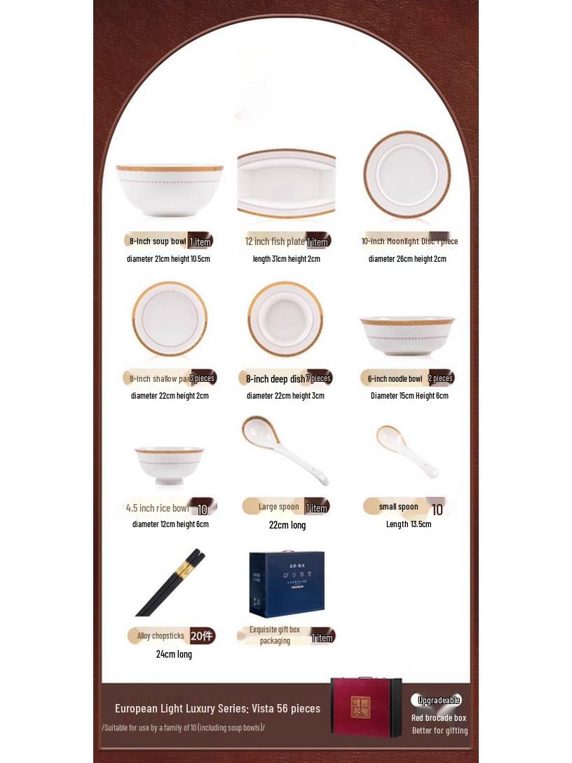 Mod Lanca Vesta 56-Piece Ceramic Dinnerware Set