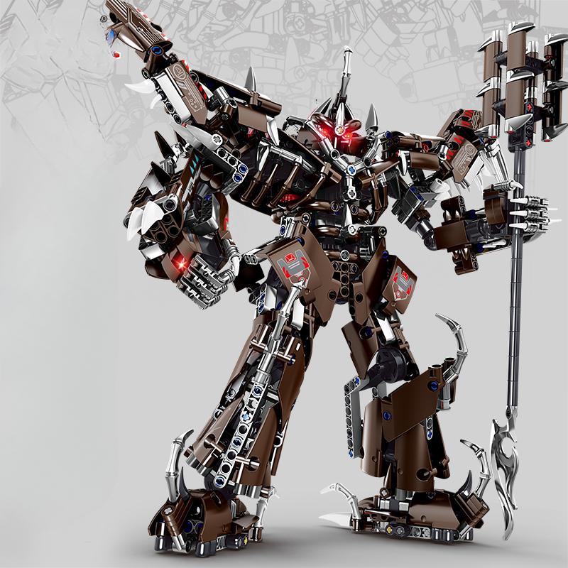 1056 יחידות 2 ב-1 רובוט שריון טכני לוחם מכני אביר קוביות בנייה דגם טירנוזאורוס צעצועי לבנים ילד מבוגר למתנה