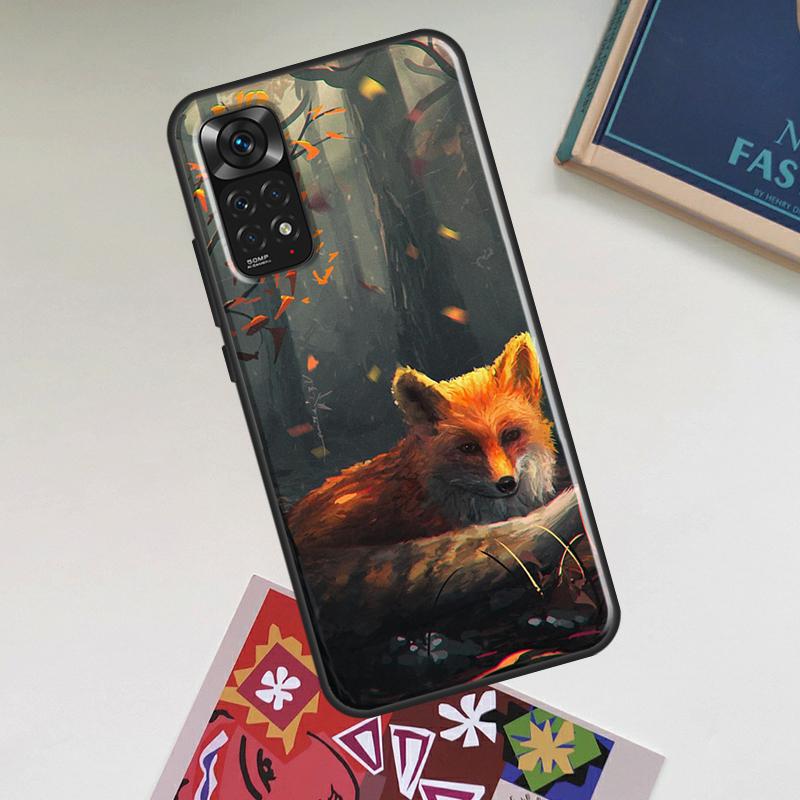 Cute Fox In Autumn Case For Xiaomi Redmi Note 14 Pro 13 12 11 10 15 Pro Plus Redmi 15C 13C 12C 10C 14C 15 Cover