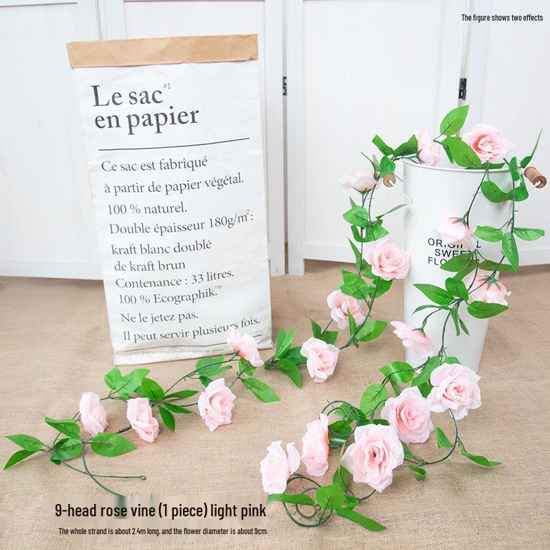 Artificial Rose Flower Vine for Indoor Decoration: Ceiling Hanging & Living Room Decor