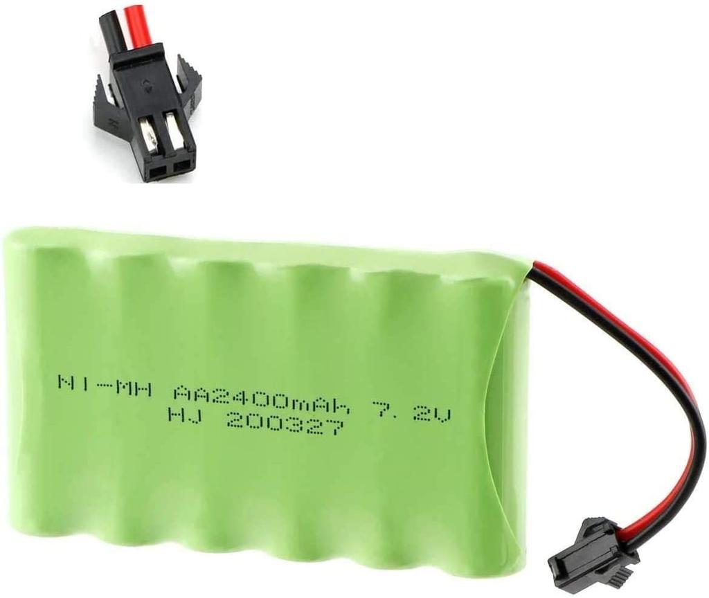 Ni-MH AA Battery Pack 7.2V 2400mAh Rechargeable | High Capacity & Optimal Performance | Compatible with RC Vehicles, Rock Crawlers – Green