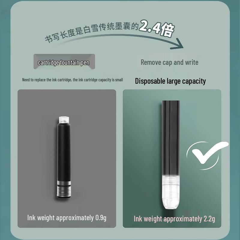 Fountain Pen FP20: Large Capacity, Quick-Drying, Disposable, Direct Liquid Type, Ideal for Students, No Ink Cartridges Needed.