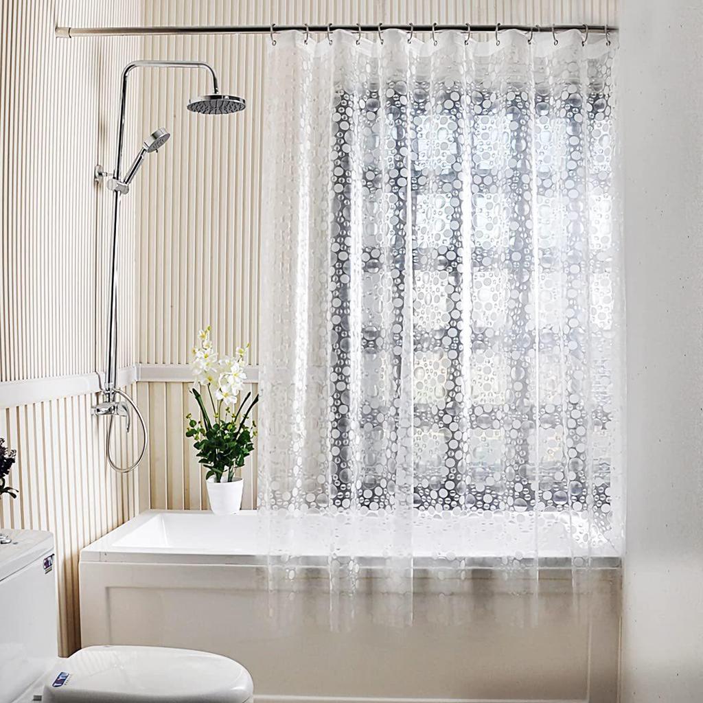 EVA Waterproof Thickened Transparent Shower Curtain - Moisture-Proof, No-Punch Installation