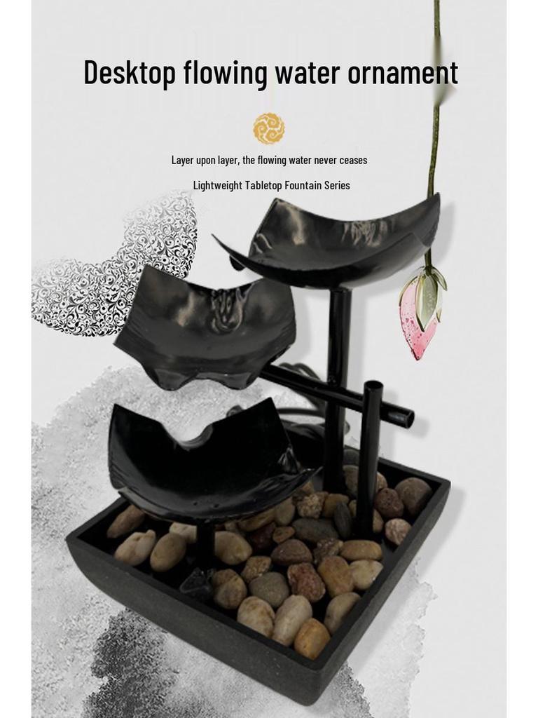 Desktop Rockery Waterfall Fountain for Home, Bedroom, or Living Room Decor