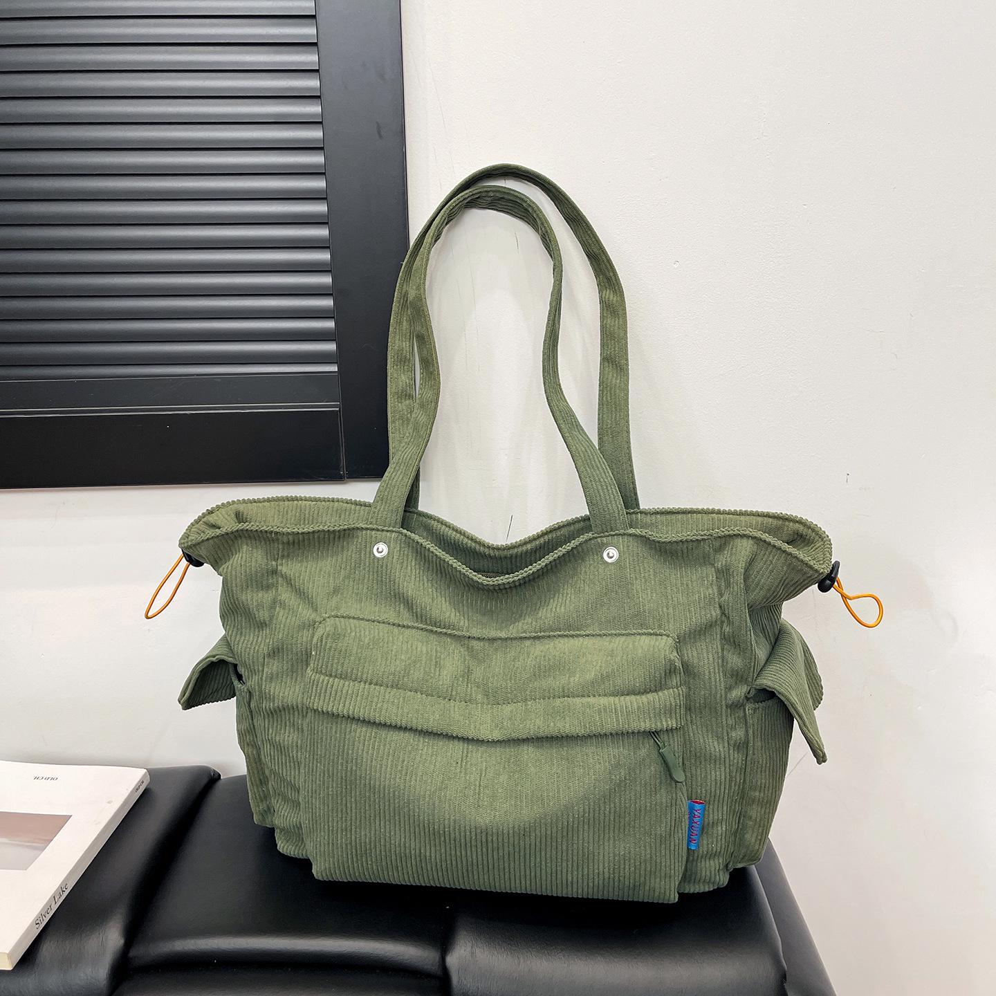 Women s Large Capacity Corduroy Tote Bag - Versatile Casual Single Shoulder Handbag, New Style 2026