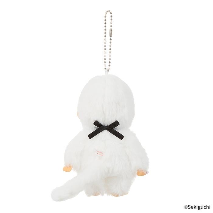 Monchhichi plush keychain white.