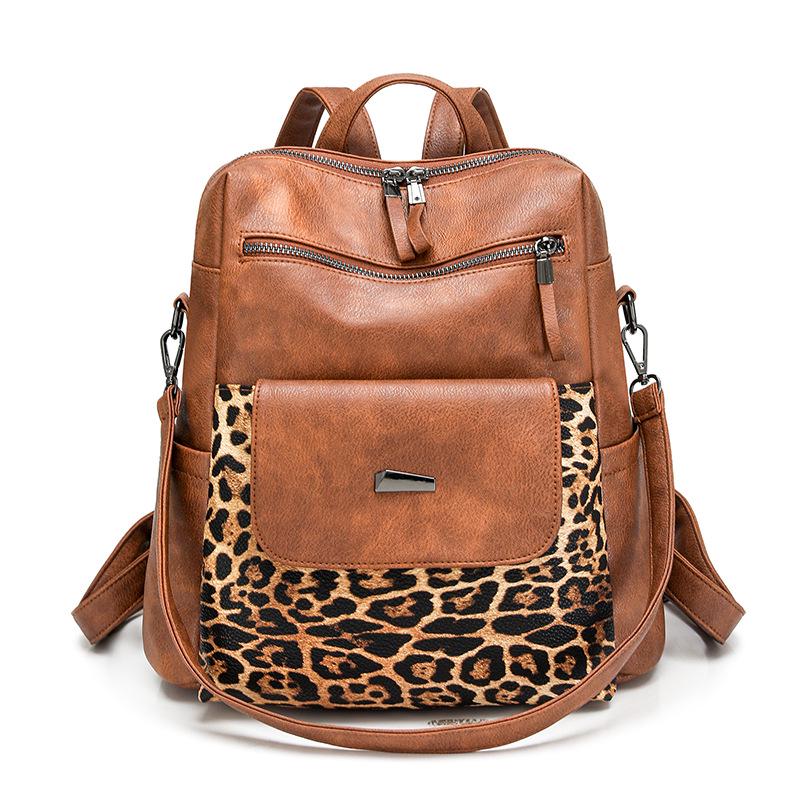 Korean Style Women's Large Capacity PU Backpack