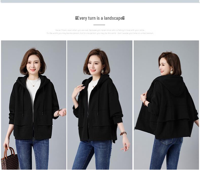 Damski kardigan polarowy z kapturem w dużych rozmiarach - Moda jesienno-zimowa 2024 dla kobiet w średnim i starszym wieku