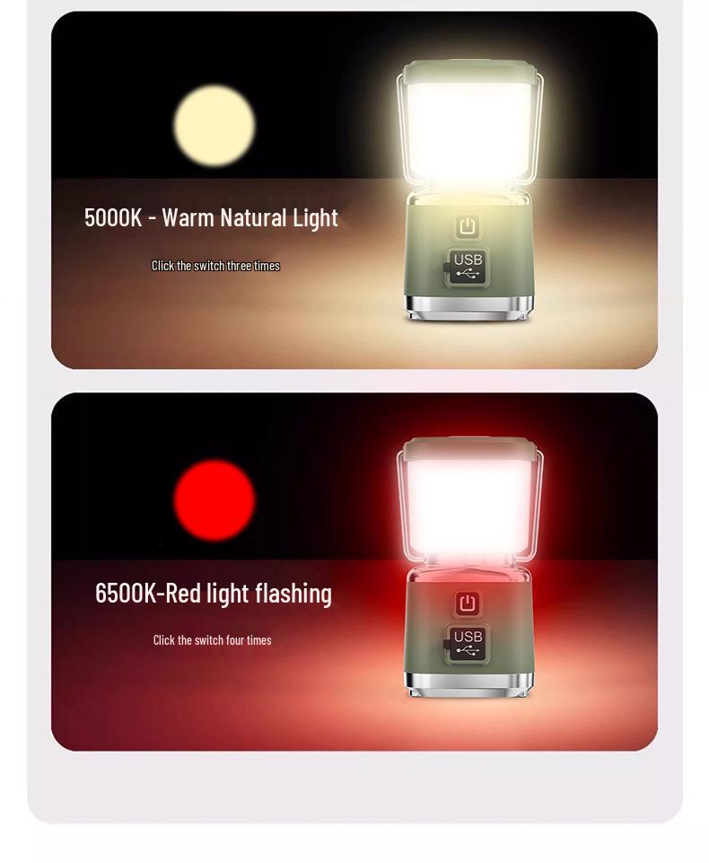 Rechargeable Portable Camping Lantern with Stepless Dimming and Long Battery Life for Outdoor Use