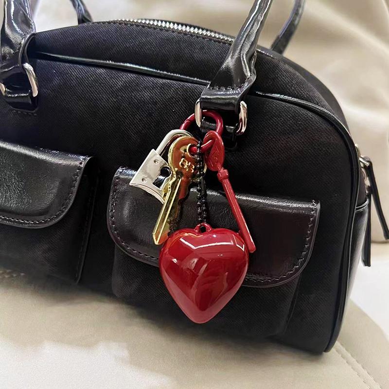 Vintage Love Heart Key Lanyard Keychain Korean  Bag Pendant Car Key Holder Key Accessories Bag Hanging Decoration