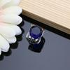 Blue Sapphire Gemstone Jewelry Sets 925 Silver Needle Earrings Rings Fine Women Jewellry Bride Necklace Set Dropshipping