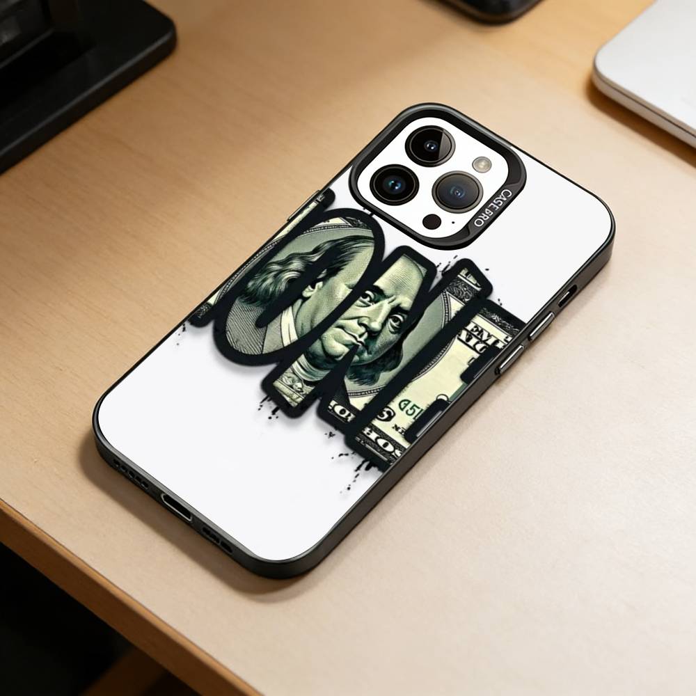 

The-Money-M Phone Case For iPhone 17,16,15,14,13,12,11 Plus,Pro Max,XS,Colored Silver Plated Inside Cover iPhone16se4