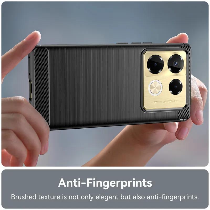 Luxury Business Shockproof TPU Phone Cover for Infinix Note 40 Pro Plus 4G 5G Brushed Texture Anti-fall Armor Protect Soft Case