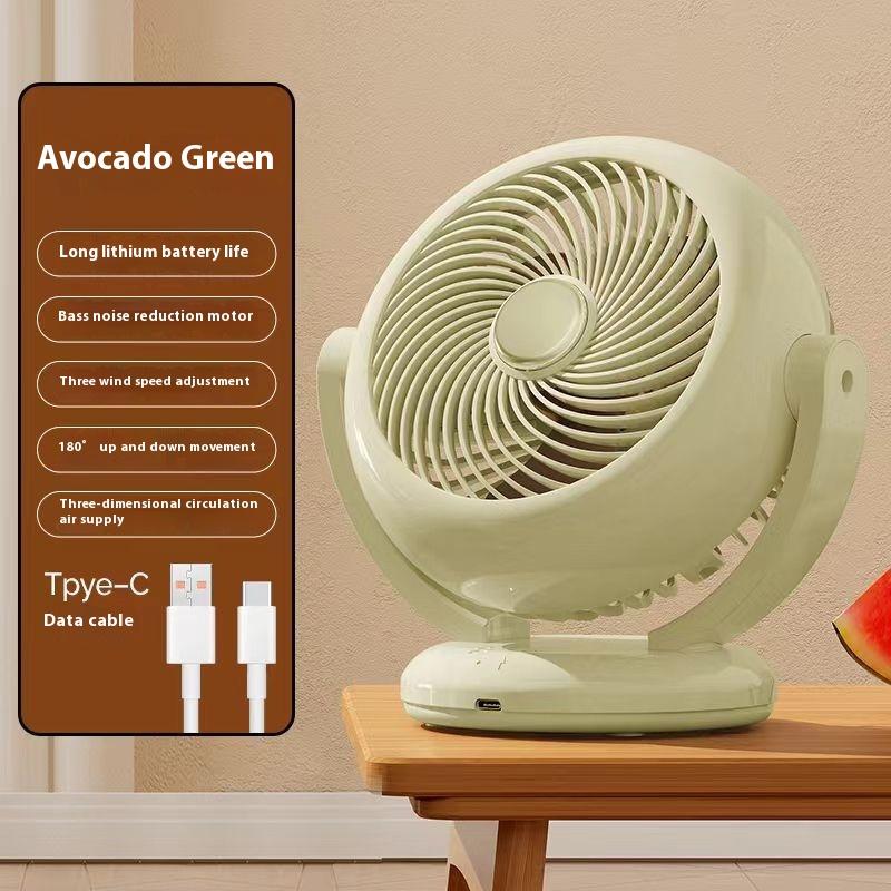 2025 New Shake Head Mini Fan Charging version with long battery life Portable small fan desktop USB desktop fan rechargeable