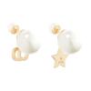 Dior Cd And Star Pendant Gold Asymmetrical Earrings Women earrings White E1038TRICY-D03S