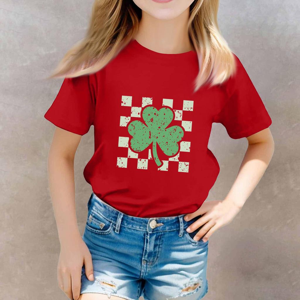 St. Patrick's Day Toddler Girl Boy T-Shirts Kids Top Boys And Girls Printed Short Sleeved T-shirt