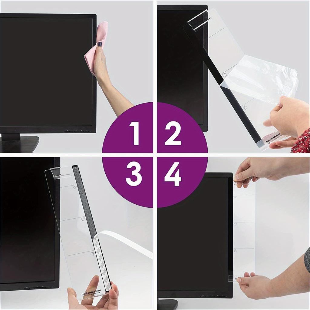 2pcs Computer Monitor Memo Board: Perfect Office Accessories for Women & Men - Home Office Decor & Desktop Message Holder