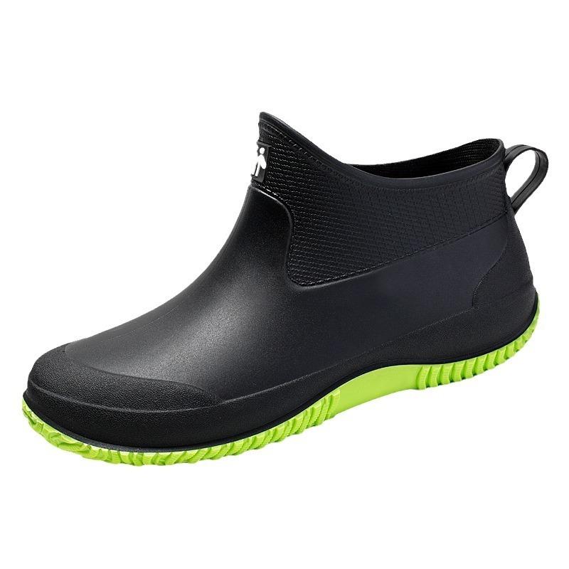 Fashion short rain shoes men's four-season work shoes low-top non-slip kitchen shoes wear-resistant rubber shoes fishing shoes waterproof shoes women