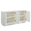 Buffet moderne 160 x 38 x 80 cm - Avec 4 portes - Décoration incurvée - MDF - Blanc