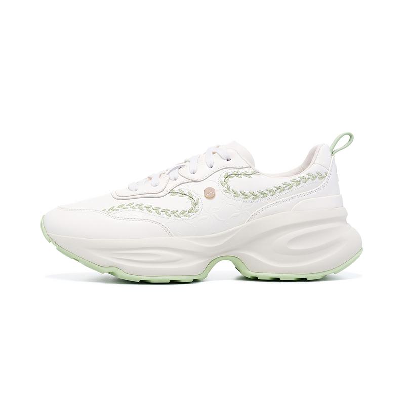 Li-Ning 1990 Classic Series Cloud Dress Sports Fashion Non-Slip Wear-Resistant Low-Top Casual Shoes Women Casual Shoes Off-White ALFV030-1