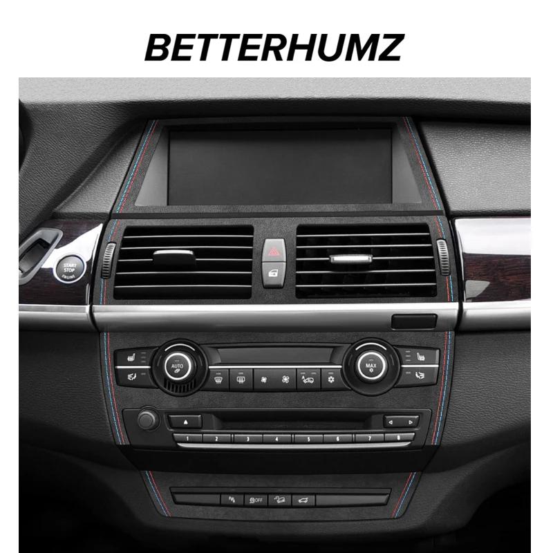 Carbon Fiber for BMW X5 E70 X6 E71 2008-2013 Center Console CD Panel Trim Frame Sticker Car Auto Interior Tuning Accessories