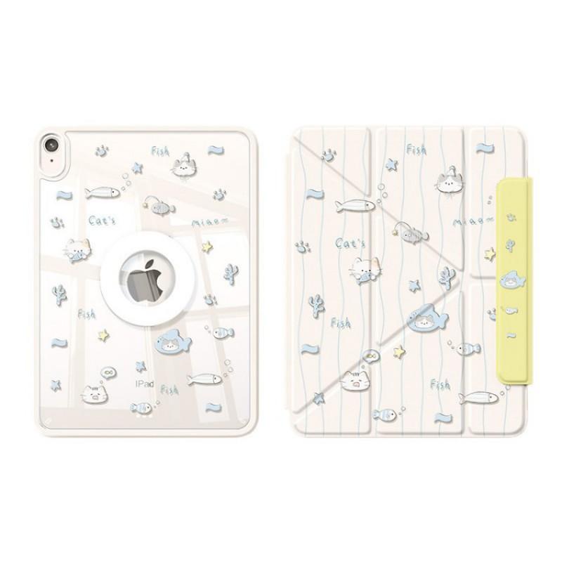 Magnetic Detachable IPad Case 7th 8th 9th Gen Air 7 6 Pro 11 Mini 720 Rotation Shockproof Cute Animal