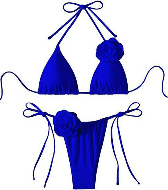 

Женский купальник бикини с 3D цветами 2024: Модные, Сексуальные Купальники Large синий