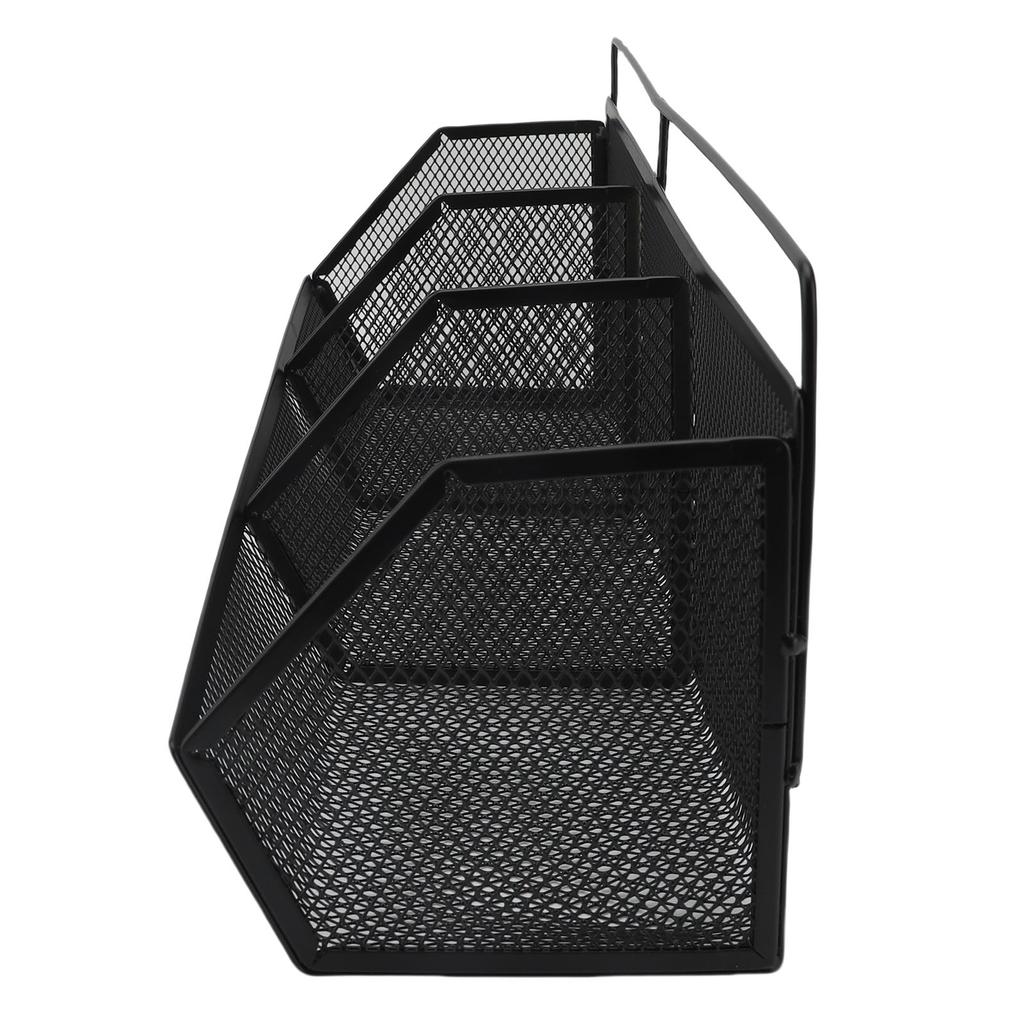 3 Grids Hanging Basket Wall Mount Slanted Opening Metal Wire Storage   for Kitchen Bathroom Laundry Room