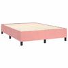 Lit avec matelas - Maison Exclusive - 140x190 cm - Velours rose - Tête de lit réglable
