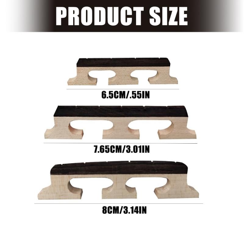 4/5/6 Strings Banjo Bridge Replacement 3 Footed Wood Standard Banjo Bridge Enhances Tone Clarity And Resonance