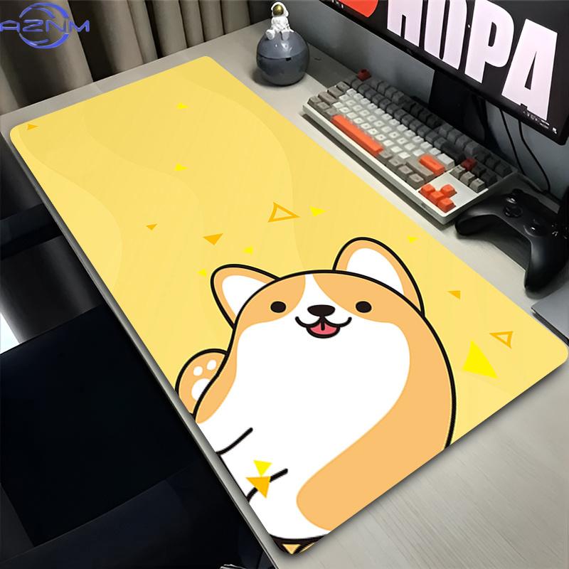 Gummi-Mauspad Kawaii Rutschfeste Schreibtischmatte Corgi Hund Niedlich Großes Gaming-Mauspad Gamer HD-Druck Mauspad Spieltastatur-Pads XXL