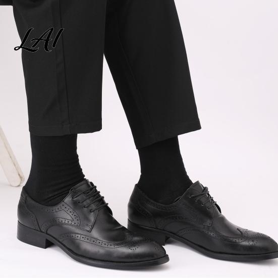 Soft Combed Cotton Footwear Men's Dress Socks Comfortable Crew Sock Solid Striped Plaid Dotted Breathable Business Socks Long Large for