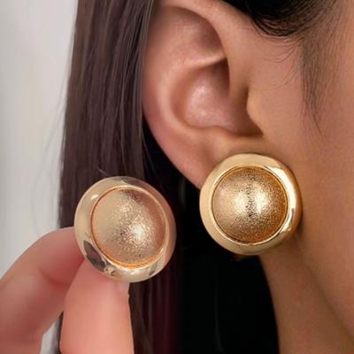 No Need Ear Piercings Exaggerated Round Ear Clips Women's Luxury Fashion Earrings Metal Earrings
