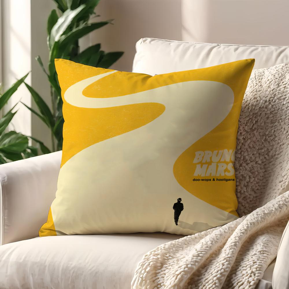 

Singer B-Bruno M-Mars Music cushion cover Pillow Cover Decoration Room Home Sofa living Office Car Nordic Simplicity 12x12Inch