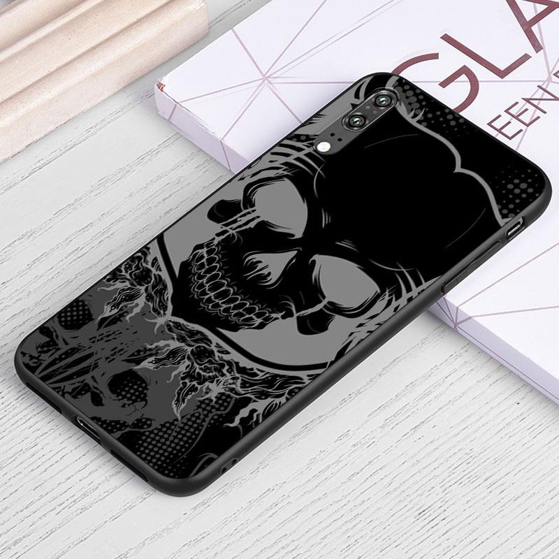Czaszka Ponurego Żniwiarza Szkielet Dla Samsunga Galaxy A40 S A30 S A2 A20E A20 S A10S A10 E A90 A80 A70 S A60 A50S Czarny Miękki Pokrowiec na Telefon