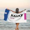 1Pc Xanax Happy Pills Beach Towel-Oversized, Quick Dry Microfiber, Vibrant Yellow And Blue Design Bath Towel