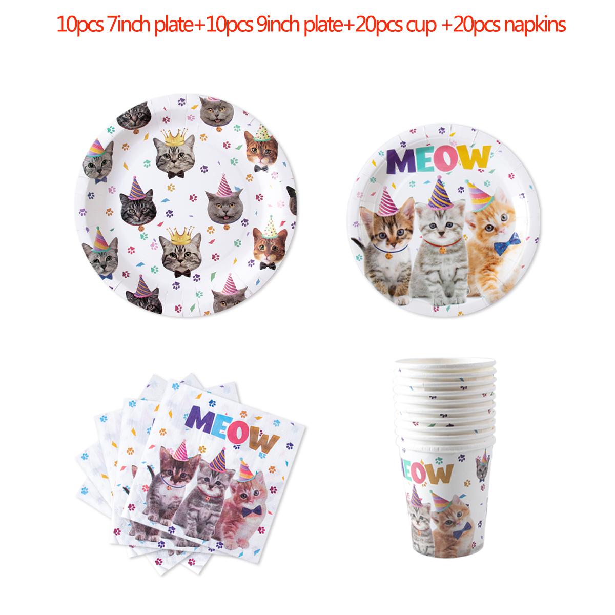 

Украшения для вечеринки в честь дня рождения на тему кошек Баннер для вечеринки в честь кошек Скатерть Тарелка Чашка Сувениры для вечеринки в честь дня рождения для детей