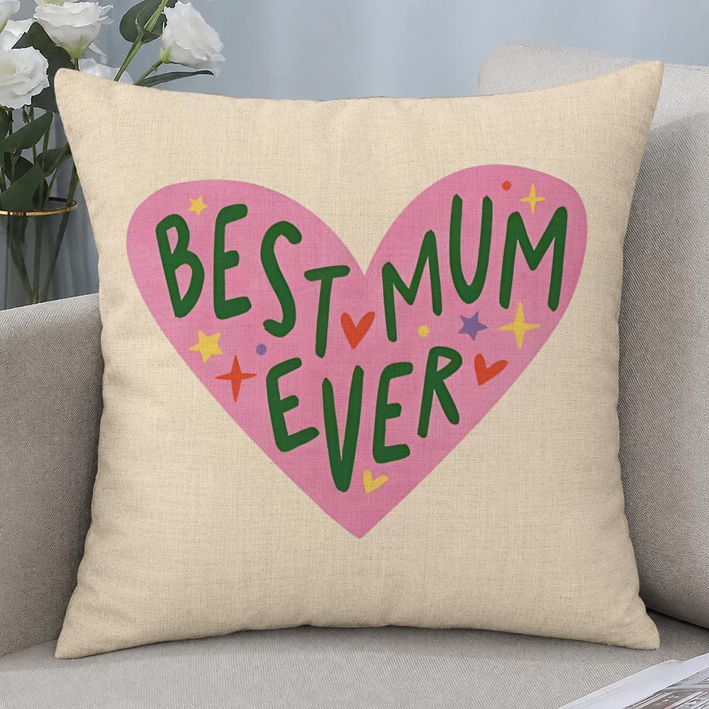 Holiday Mothers Day Cushion Cover Cushion Covers Natural Linen Breathable Sofa Bedroom Decor Pillowcase