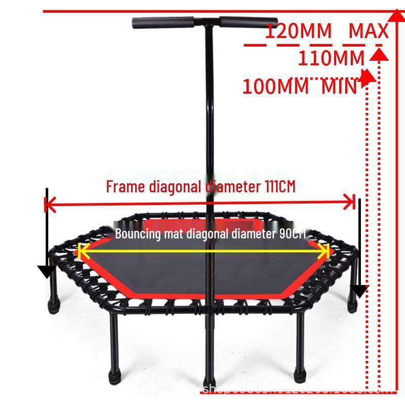 Indoor/Outdoor 45-Inch Hexagonal Trampoline for Adults - Fitness Bouncing Bed In Stock