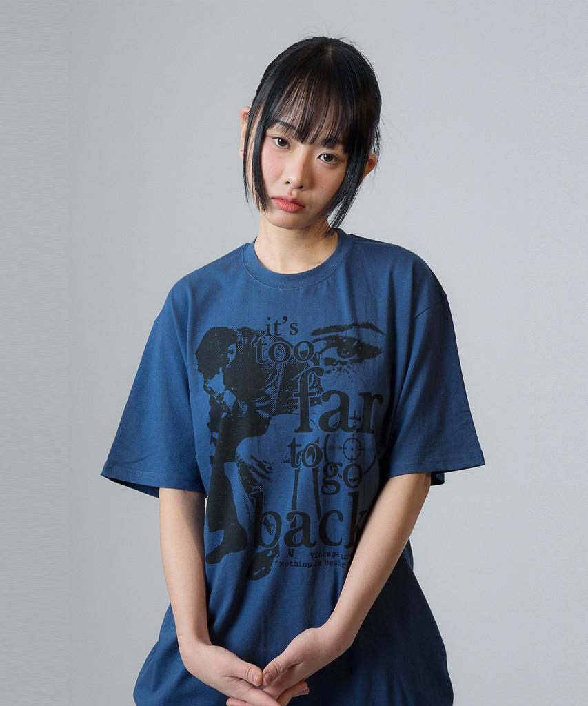 Nasttingijeubeleoldaenmi Vintage Artwork Tee_Deep Blue