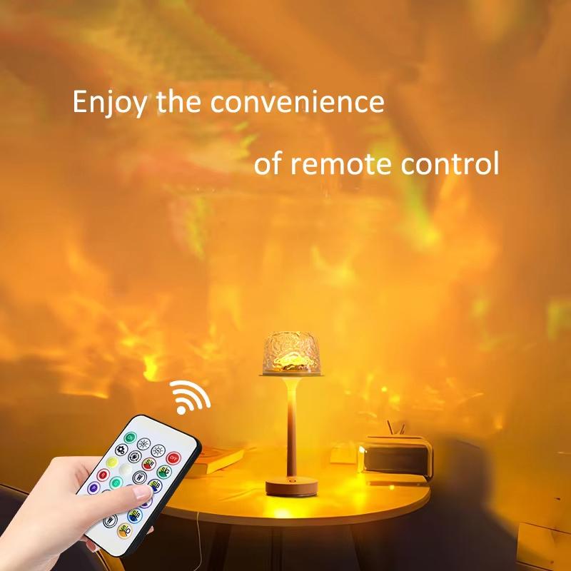 2In1 Water Ripple Projector 3/16 Colors Night Light Flame  Lamp Home Houses Decoration Sunset Lights Gift Rotating Light