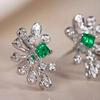 Xiaomi Huitan Fashion Design Women Stud Earrings Elegant Versatile Daily Lady Party Accessories Inlaid Shiny Green CZ Luxury Jewelry