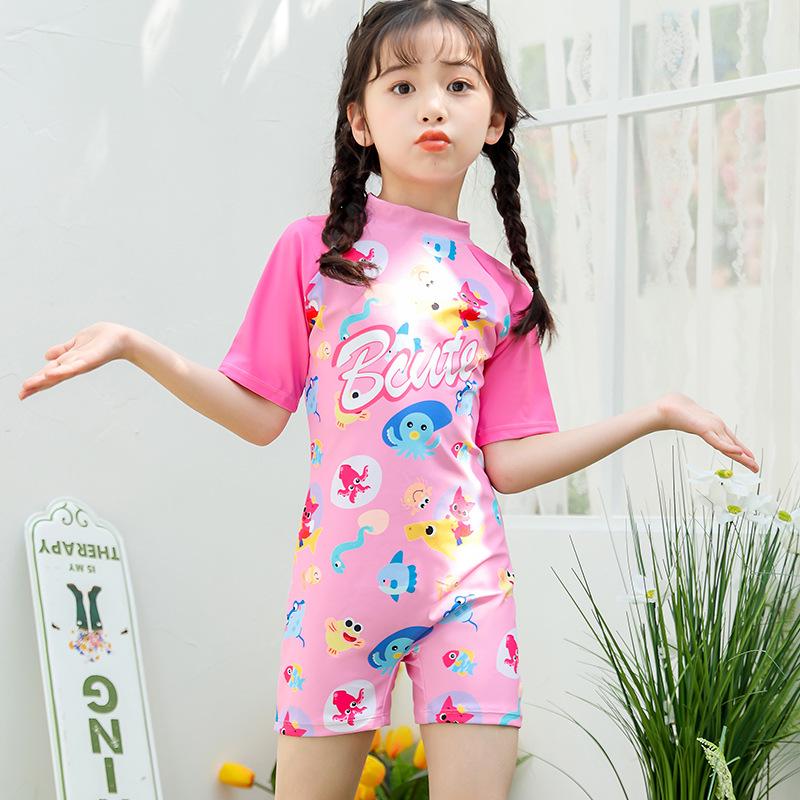 Unisex Cartoon Children's Swimsuit - Cute, Quick-Drying One-Piece for Girls, Available In Small, Medium, Large