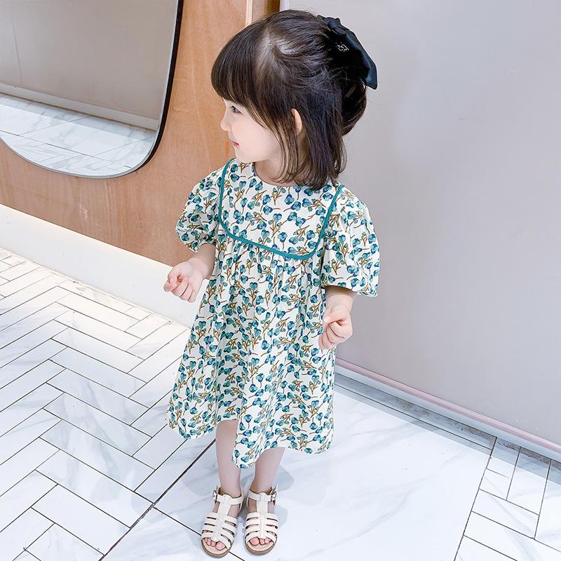 Girls Summer Floral Short Sleeve Dress Cute Princess Baby Toddler Casual Party Sundress For Kids