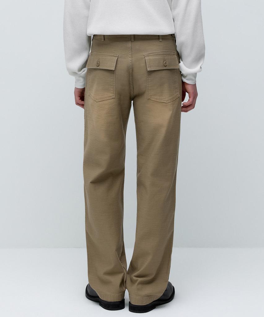 MUSINSA STANDARD Faded Back Satin Fatigue Pants [Beige]