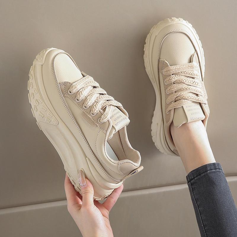 New spring and autumn tire sole sneakers with wide-leg pants heightening shoes lightweight dad shoes