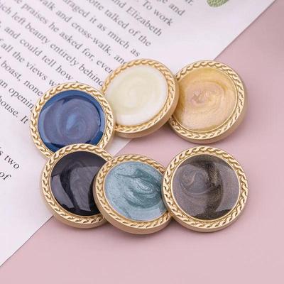 12pcs/lot 15/20/25mm Gold Pearl Metal Buttons for Vintage Suit Coat Dress Button Clothing Sewing Garment Accessories